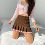brown pleated skirt