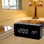 Alarm Clock LED Wooden VST Creatives Thermometer Digital Display Voice Control