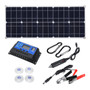 100W 18V MonocrystalineSolar Panel Dual 12V/5V DC USB Charger Kit with 10A Solar Controller & Cables