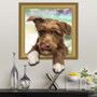 Creative Cartoon 3D Simulation Dog PVC Broken Wall Sticker DIY Removable Decor Waterproof Wall Stickers Household Home Wall Sticker Poster Mural Decoration for Bedroom Living Room