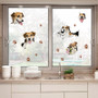Creative Cartoon 3D Cute Dog PVC Broken Wall Sticker DIY Removable Decor Waterproof Wall Stickers Household Home Wall Sticker Poster Mural Decoration for Bedroom Living Room Wardrobe Refrigerator