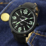 YAZOLE 319 Luminous PU Leather Band Men Analog Sport Wrist Watch