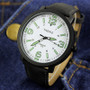 YAZOLE 319 Luminous PU Leather Band Men Analog Sport Wrist Watch