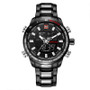 NAVIFORCE NF9093 Fashion Men Dual Display Watch Multifunction Stainless Steel Quartz Watch
