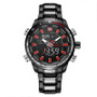 NAVIFORCE NF9093 Fashion Men Dual Display Watch Multifunction Stainless Steel Quartz Watch