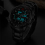 NAVIFORCE NF9093 Fashion Men Dual Display Watch Multifunction Stainless Steel Quartz Watch