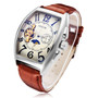 SEWOR Rectangle Luxury Leather Mechanical Analog Men Wrist Watch