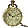 DEFFRUN Vintage Bronze Roman Number Chain Pocket Watch