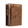 Bullcaptain Cowhide Vintage Zipper Wallet for Men
