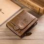 Bullcaptain Cowhide Vintage Zipper Wallet for Men