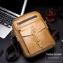 Bullcaptain Men Genuine Leather Solid Crossbody Bag Outdoor