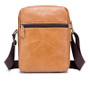 Bullcaptain Men Genuine Leather Solid Crossbody Bag Outdoor