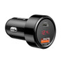 Baseus 45W Quick Charge 4.0 3.0 Dual USB Car Charger Type-C For Xiaomi Mi Huawei Supercharge SCP QC4.0 QC3.0 Fast PD USB C Car Phone Charger