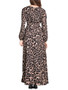 Leopard Printed Long Sleeve Maxi Dress