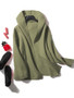 Casual Women Long Sleeve Solid Color Hooded Cardigan with Pockets