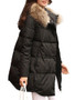 Pure Color Faux Fur Hooded Women Down Coats