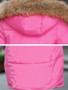 Pure Color Faux Fur Hooded Women Down Coats