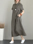 Women Casual Button Down Casual Loose Short Sleeve Dress