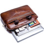Men Genuine Leather Shoulder Bag Business Travel Crossbody Messenger Handbag Briefcase
