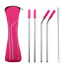 4PCS Silicone Tips Cover Reusable Stainless Steel Straw