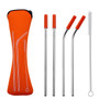 4PCS Silicone Tips Cover Reusable Stainless Steel Straw