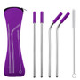 4PCS Silicone Tips Cover Reusable Stainless Steel Straw