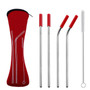 4PCS Silicone Tips Cover Reusable Stainless Steel Straw