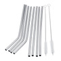 11Pcs Stainless Steel Metal Drinking Straw Reusable Straws