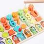 3/4/5 IN 1 Wooden Numbers＆Fruit Jigsaw Math Puzzle Kids Learning Educational Set Toys