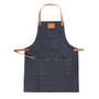 Denim Bib Apron Leather Strap Barista Baker Work Uniform Bartender BBQ Chef Cook Woodworking Apron