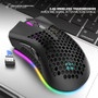 K-snake BM600 2.4G Wireless Rechargeable Mouse Hollow Honeycomb 1600DPI 7 Buttons Ergonomic RGB Optical Mice for Computer Laptop PC Gamer