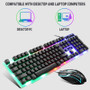 104 Key USB Wired Gaming Keyboard and Mouse Set RGB Backlight for Laptop Computer PC