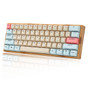 Feker 61 Keys Bamboo Base Mechanical Keyboard USB Wired Bluetooth5.0 Dual Mode Gateron Switch RGB Backlit Gaming Keyboard