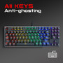 METOO Z56 89 Keys Mechanical Keyboard Wired RGB Backlit with Numpad Anti-ghosting English Russian Gaming Keyboard