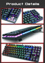 METOO Z56 89 Keys Mechanical Keyboard Wired RGB Backlit with Numpad Anti-ghosting English Russian Gaming Keyboard