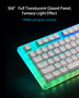 GamaKay K87 87 Keys Mechanical Gaming Keyboard Hot Swappable Type-C Wired USB 3.1 Translucent Glass Base Gateron Switch ABS Two-color Keycap RGB Gaming Keyboard