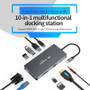 Blueendless 10 In 1 USB-C Hub Docking Station Adapter With 3 * USB 3.0 / 60W Type-C PD / 4K HD Display Video Output / 1080P VGA / RJ45 Network Port / 3.5mm Audio Jack / Memory Card Readers