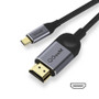 QGeeM USB-C to 4K HDMI Adapter Cable 4K@30HZ HD Video Output Display 6.6ft/1.8m For Samsung Galaxy Note 20 Tab S7 Huawei P40 For iPad Pro 2020 MacBook Air 2020 (Grey)