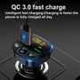 [with Display] QC3.0 PD Fast Charging Dual USB bluetooth V5.0 Noise Reduction Wireless Car FM Transmitter Player Support U Disk / TF Card Plug and Play