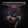 Tronsmart Glary Gaming Headphone 7.1 Virtual Surround Sound Colorful LED Lighting 50mm Driver Gaming Headphone for PC Switch XBOX PS4 (Black)