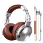 Oneodio Pro-003 Headphones Gaming Headset Professional Studio DJ Headphones With Microphone Over Ear Wired HiFi Monitors Headset (Brown)