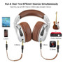 Oneodio Pro-003 Headphones Gaming Headset Professional Studio DJ Headphones With Microphone Over Ear Wired HiFi Monitors Headset (Brown)