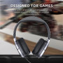 AWEI A799BL Gaming Headset Wireless bluetooth Headphones Stereo Foldable Noise Reduction Light Headset Headphone with Mic (Black)