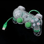 DATA FROG Transparent USB Wired Dual-vibration Feedback Gamepad Game Controller with Joystick for PC Games