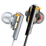 QKZ AK4 Metal Stereo Dual Dynamic Drivers Wired Earphone Super Bass In-ear Earbuds With Mic for Mobile Phone MP3 MP4