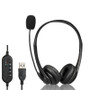 Bakeey U11 USB Gaming Headphone Stereo Business Headphone USB Wired Control Headset with Mic for PC Computer (Black)