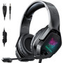 ONIKUMA X4 3.5mm USB Wired Headphone 360º Surounding Gaming Head-mounted Earphone RGB Luminous Computer Game Headset with Mic (Black)