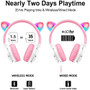Picun Lucky Cat bluetooth Wireless Headset LED Light TF Card Cute Cat Ear Girls Earphone HIFI Stereo Bass Headphone With Mic