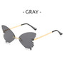 Women Metal Sunglasses Butterfly Shape AC Lens Rimless Shades UV400 Eye Glasses