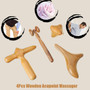 4Pcs Wooden Acupoint Massager Health Care Therapy Body Relax Roller Tool Set